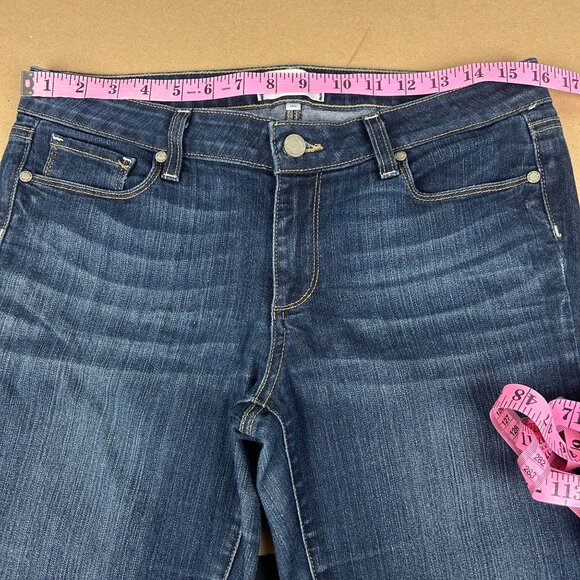 Paige Skyline Straight Jeans Womens 30 Blue Five Pocket Zip Fly Stretch - Picture 5 of 9